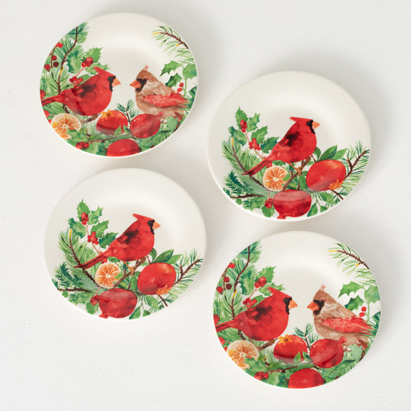 Cardinal christmas cheap plates